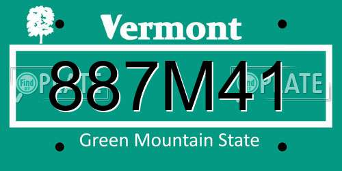887M41 Vermont License Plate