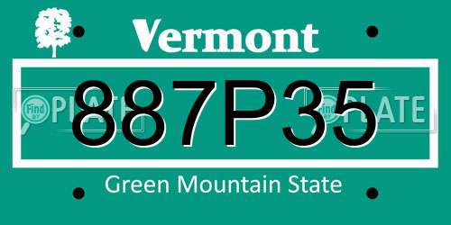 887P35 Vermont License Plate