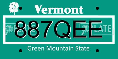 887QEE Vermont License Plate
