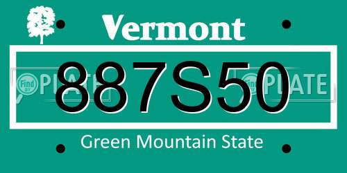 887S50 Vermont License Plate