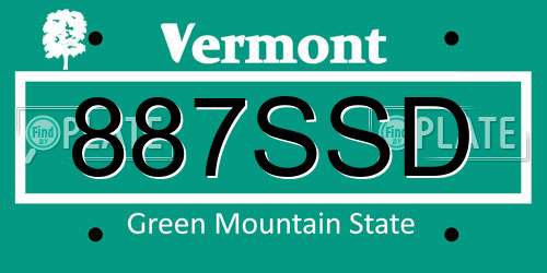 887SSD Vermont License Plate