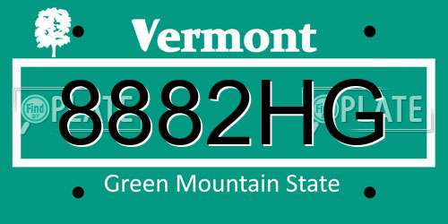 8882HG Vermont License Plate