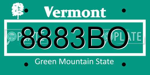 8883BO Vermont License Plate