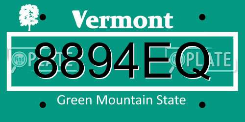 8894EQ Vermont License Plate