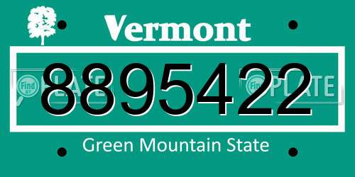 8895422 Vermont License Plate