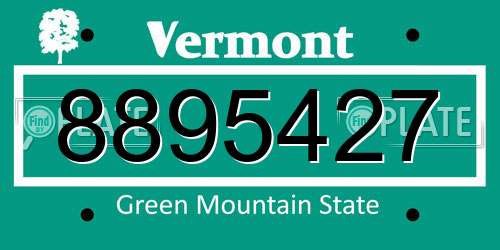 8895427 Vermont License Plate