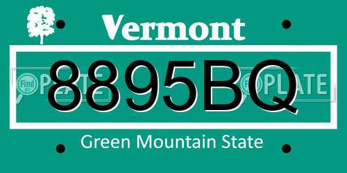 8895BQ Vermont License Plate