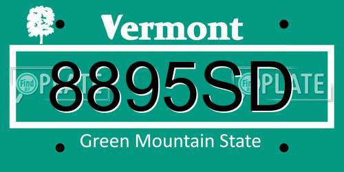 8895SD Vermont License Plate