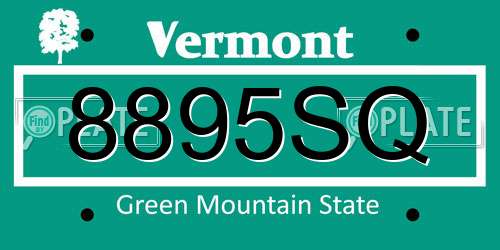 8895SQ Vermont License Plate