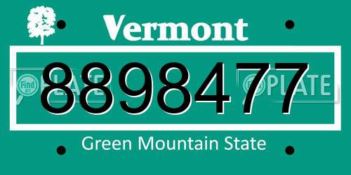8898477 Vermont License Plate
