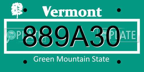 889A30 Vermont License Plate