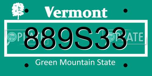 889S33 Vermont License Plate