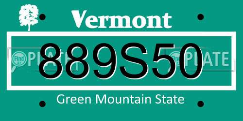 889S50 Vermont License Plate