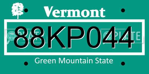 88KP044 Vermont License Plate