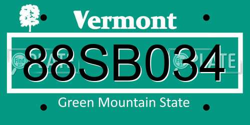88SB034 Vermont License Plate