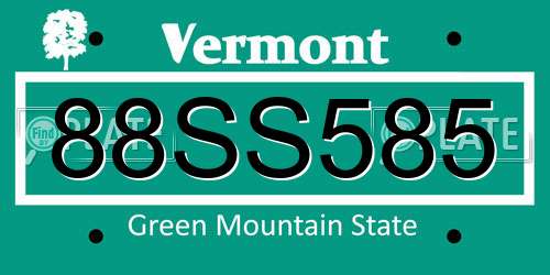 88SS585 Vermont License Plate