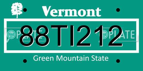 88TI212 Vermont License Plate