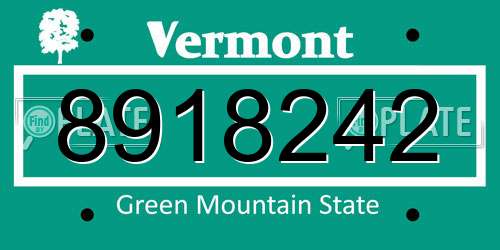 8918242 Vermont License Plate