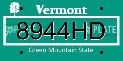 8944HD Vermont License Plate