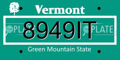 8949IT Vermont License Plate