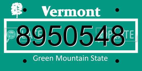8950548 Vermont License Plate