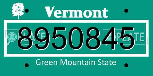 8950845 Vermont License Plate