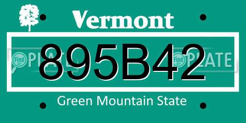 895B42 Vermont License Plate