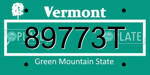 89773T Vermont License Plate