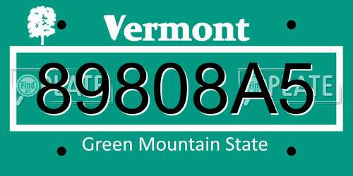 89808A5 Vermont License Plate
