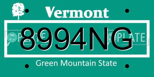 8994NG Vermont License Plate