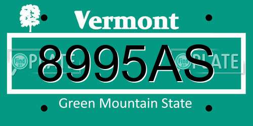8995AS Vermont License Plate