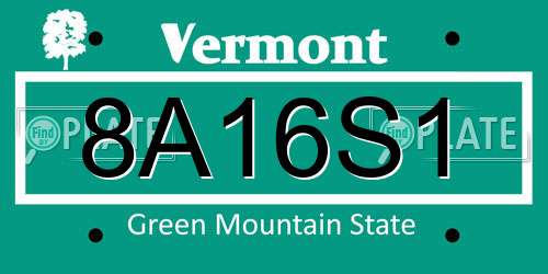 8A16S1 Vermont License Plate