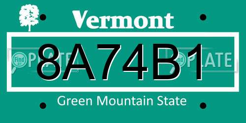 8A74B1 Vermont License Plate