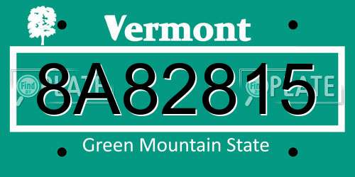 8A82815 Vermont License Plate