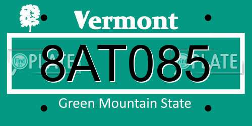 8AT085 Vermont License Plate