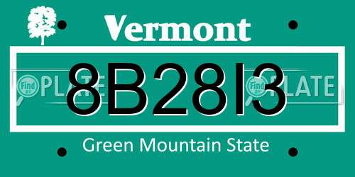 8B28I3 Vermont License Plate