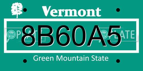 8B60A5 Vermont License Plate