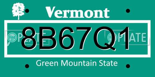 8B67Q1 Vermont License Plate