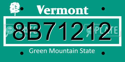 8B71212 Vermont License Plate