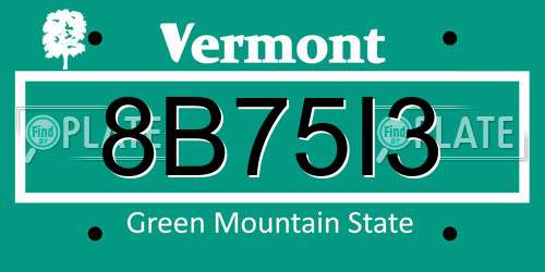 8B75I3 Vermont License Plate