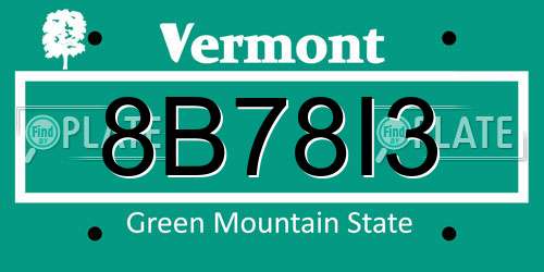 8B78I3 Vermont License Plate