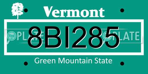 8BI285 Vermont License Plate