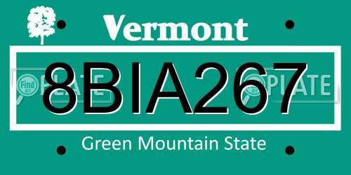 8BIA267 Vermont License Plate