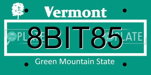 8BIT85 Vermont License Plate