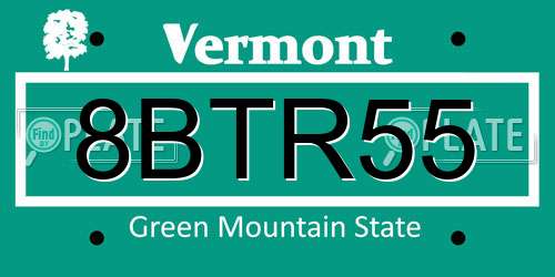 8BTR55 Vermont License Plate