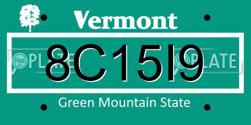 8C15I9 Vermont License Plate