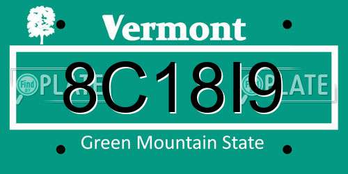 8C18I9 Vermont License Plate