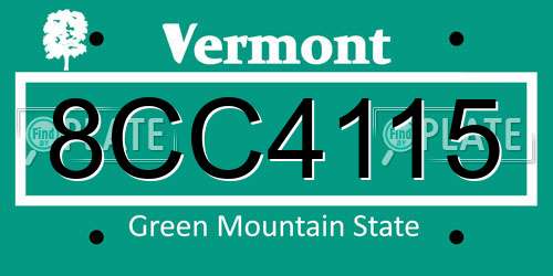 8CC4115 Vermont License Plate