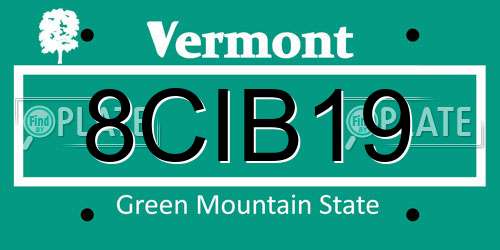 8CIB19 Vermont License Plate