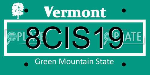 8CIS19 Vermont License Plate